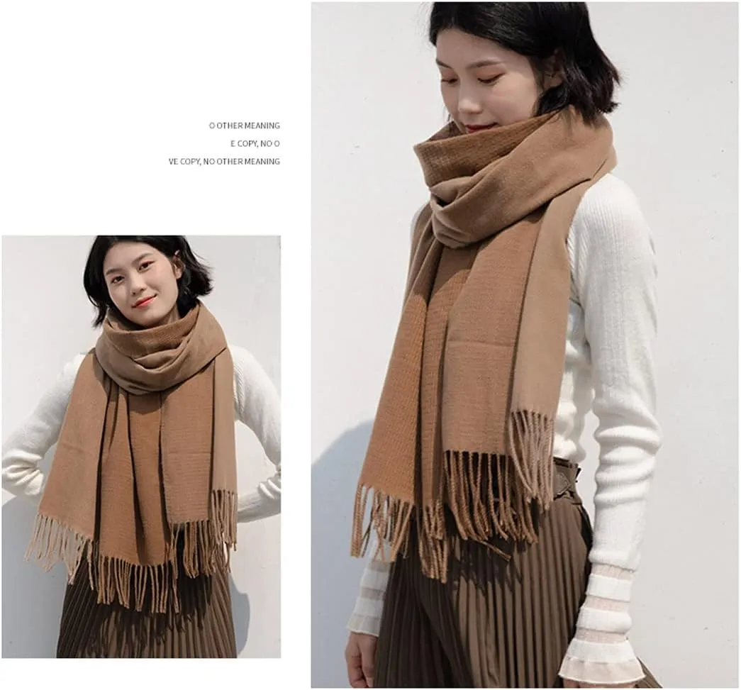 Women's Winter Warm Soft Sweet Fashion Scarves,Cashmere Feel Long Scarf,Knit Thick Shawl,Birthday Christmas New Year.