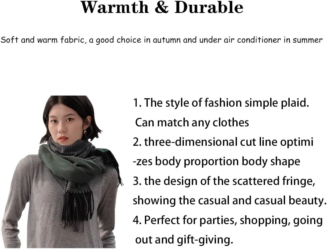 Women's Winter Warm Soft Sweet Fashion Scarves,Cashmere Feel Long Scarf,Knit Thick Shawl,Birthday Christmas New Year.
