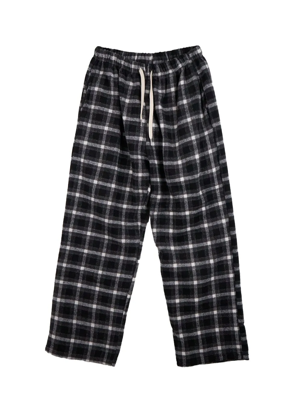 Wool Blend Adjustable Checkered Pants CD416